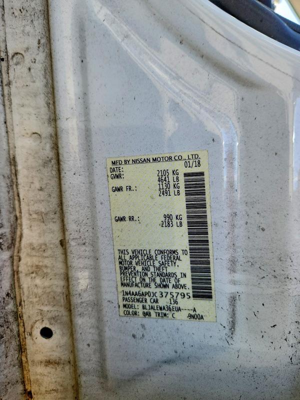55393386 :رقم المزاد ، 1N4AA6AP0JC375795 vin ، 2018 Nissan Maxima مزاد بيع