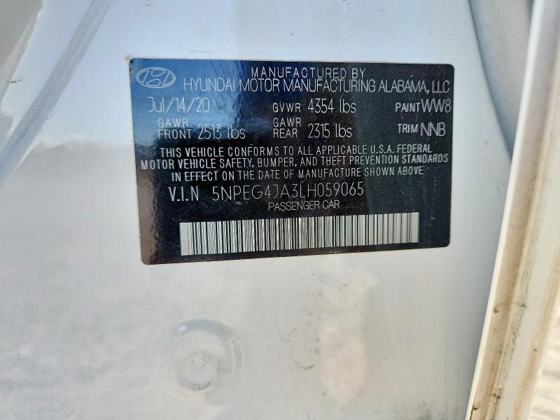 Продажа на аукционе авто 2020 Hyundai Sonata, vin: 5NPEG4JA3LH059065, номер лота: 59286716