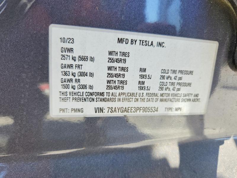 Aukcja sprzedaży 2023 Tesla Model Y, vin: 7SAYGAEE3PF905534, numer aukcji: 59194666