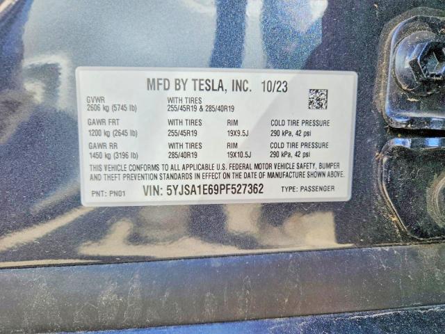 Auction sale of the 2023 Tesla Model S, vin: 5YJSA1E69PF527362, lot number: 54682676