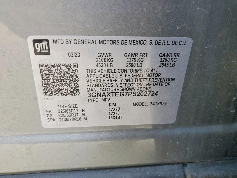 Aukcja sprzedaży 2023 Chevrolet Equinox, vin: 3GNAXTEG7PS202724, numer aukcji: 56932866