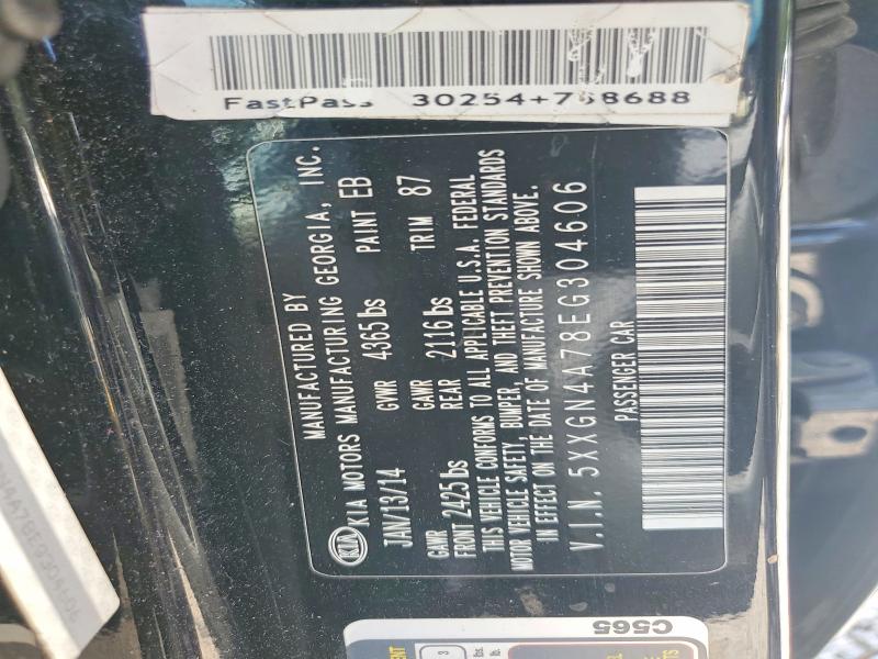 57525956 :رقم المزاد ، 5XXGN4A78EG304606 vin ، 2014 Kia Optima مزاد بيع