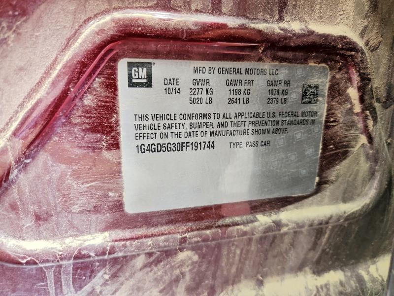 56501196 :رقم المزاد ، 1G4GD5G30FF191744 vin ، 2015 Buick Lacrosse مزاد بيع