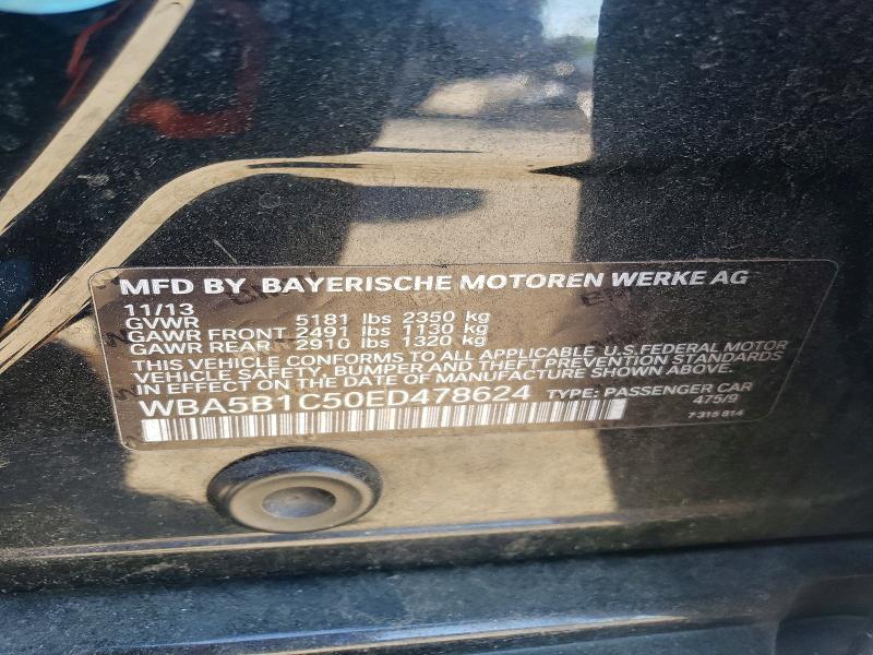 Aukcja sprzedaży 2014 Bmw 535, vin: WBA5B1C50ED478624, numer aukcji: 55985976