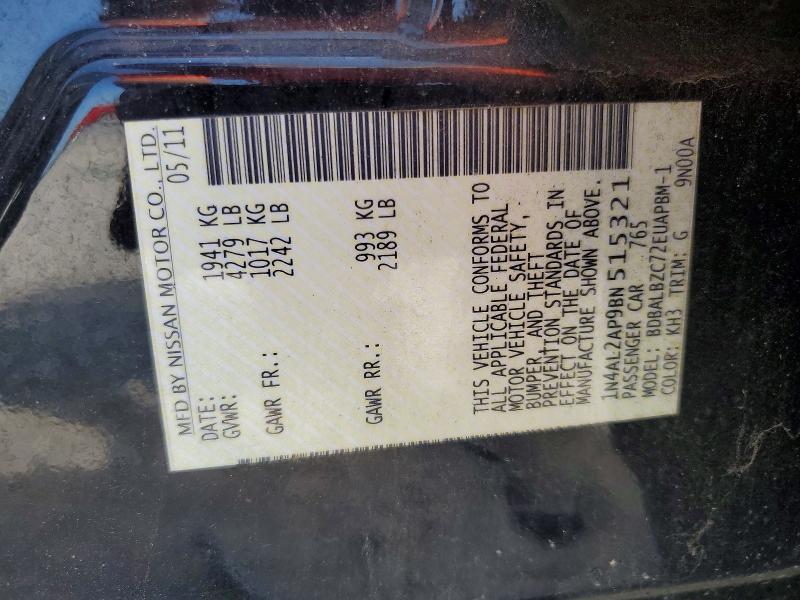 Aukcja sprzedaży 2011 Nissan Altima, vin: 1N4AL2AP9BN515321, numer aukcji: 58910836