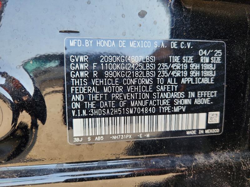 Продаж на аукціоні авто 2025 Acura Adx, vin: 3HDSA2H51SM704840, номер лоту: 58943176