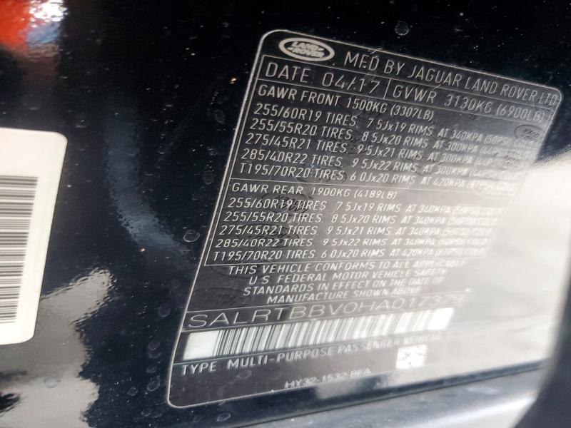 Продаж на аукціоні авто 2017 Land Rover Discovery, vin: SALRTBBV0HA017379, номер лоту: 58697986