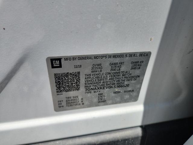 56045186 :رقم المزاد ، 3GNAXKEV0KS566520 vin ، 2019 Chevrolet Equinox مزاد بيع
