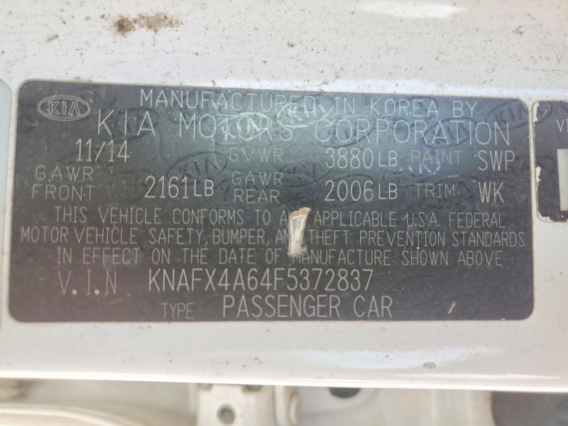 Продаж на аукціоні авто 2015 Kia Forte, vin: KNAFX4A64F5372837, номер лоту: 55491986