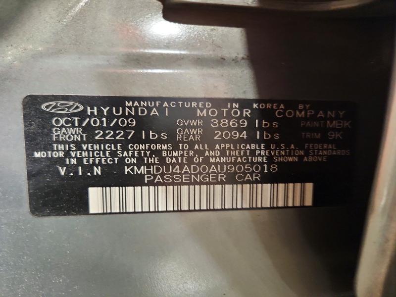 Aukcja sprzedaży 2010 Hyundai Elantra, vin: KMHDU4AD0AU905018, numer aukcji: 56851226