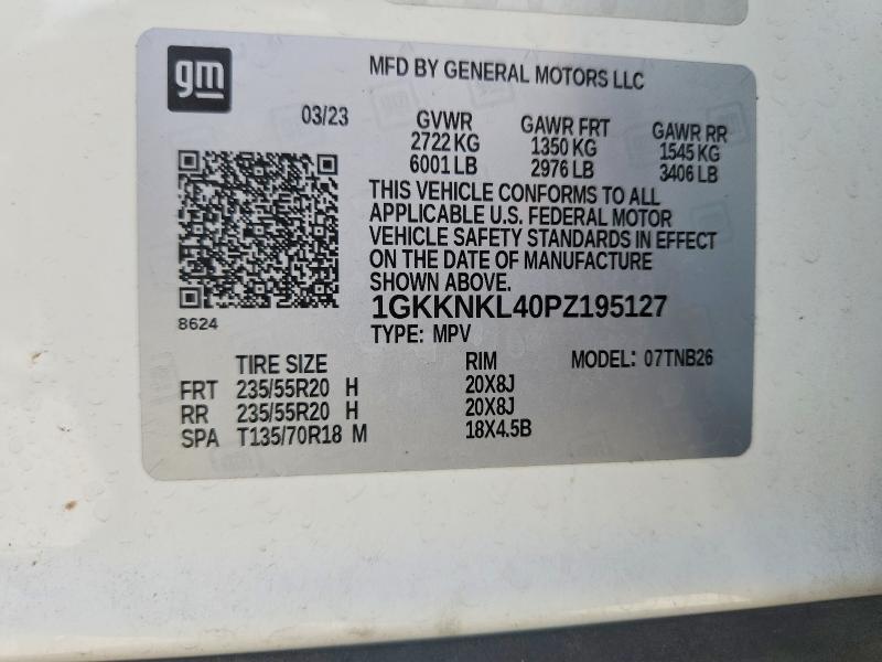 Продаж на аукціоні авто 2023 Gmc Acadia, vin: 1GKKNKL40PZ195127, номер лоту: 57160796