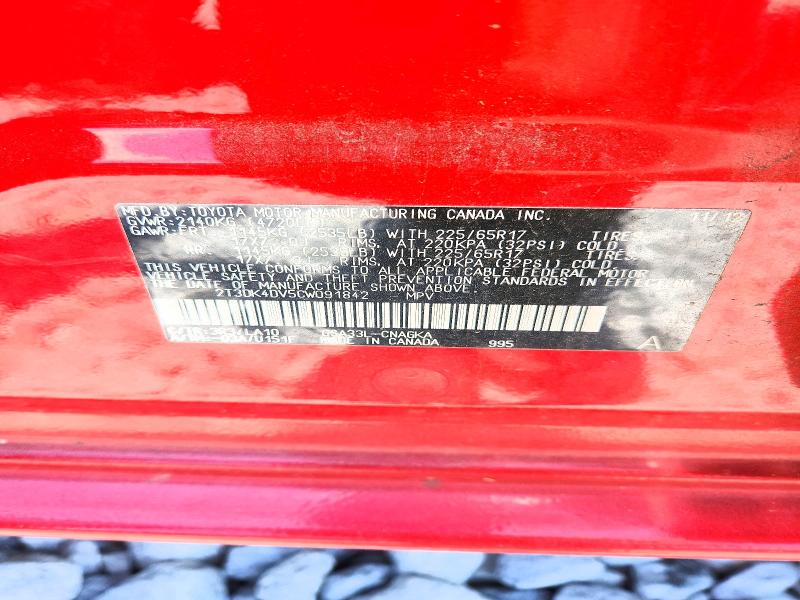 Aukcja sprzedaży 2012 Toyota Rav4, vin: 2T3DK4DV5CW091842, numer aukcji: 56508916