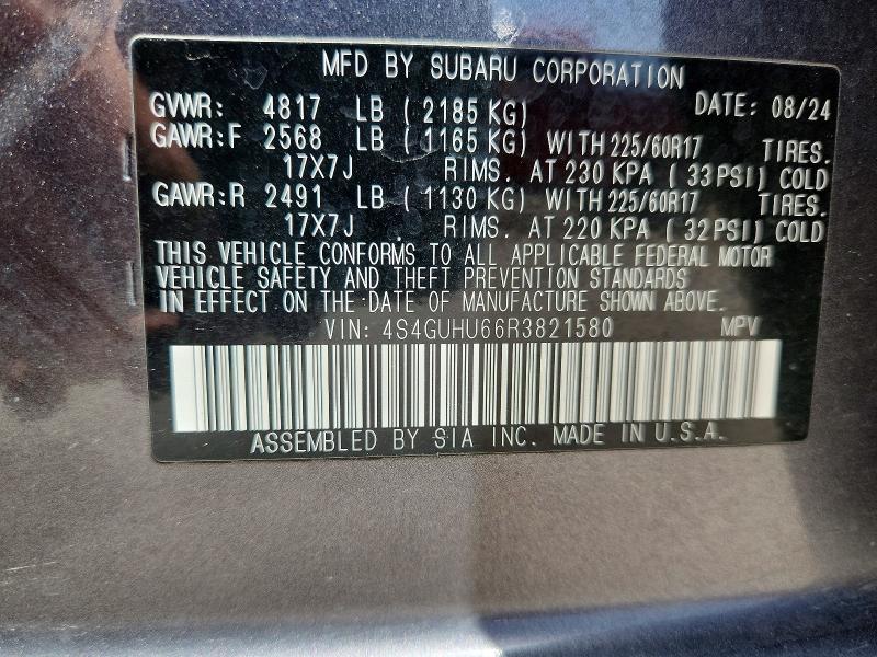 Продаж на аукціоні авто 2024 Subaru Crosstrek, vin: 4S4GUHU66R3821580, номер лоту: 59144526