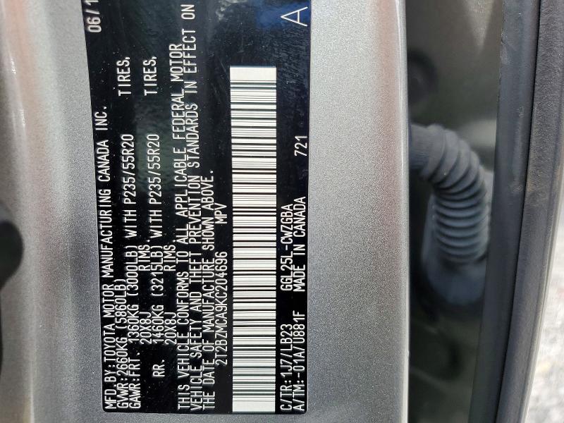 Продажа на аукционе авто 2019 Lexus Rx 350, vin: 2T2BZMCA9KC204696, номер лота: 56152976