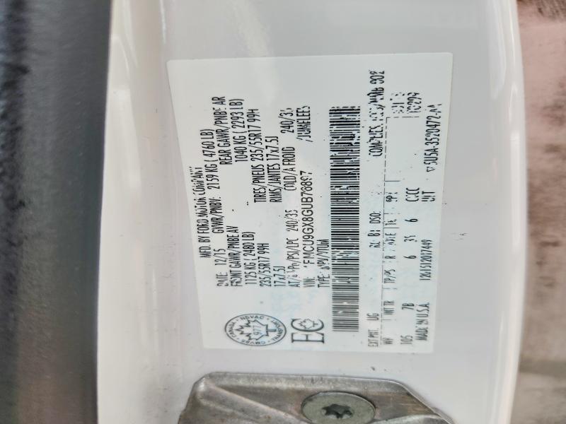 57925686 :رقم المزاد ، 1FMCU9GX8GUB76897 vin ، 2016 Ford Escape مزاد بيع