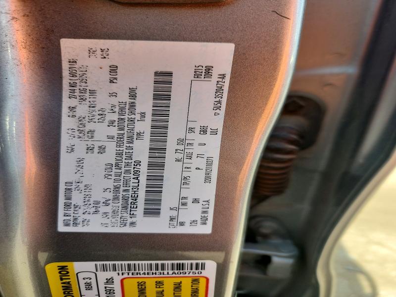 2020 Ford Ranger მანქანა იყიდება აუქციონზე, vin: 1FTER4EH3LLA09750, აუქციონის ნომერი: 55470456