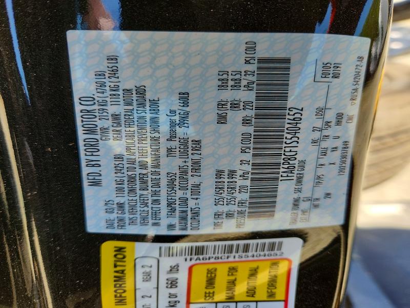 Продаж на аукціоні авто 2025 Ford Mustang, vin: 1FA6P8CF1S5404652, номер лоту: 55941836