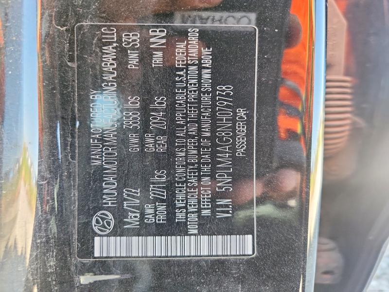 2022 Hyundai Elantra მანქანა იყიდება აუქციონზე, vin: 5NPLM4AG8NH079738, აუქციონის ნომერი: 55975436