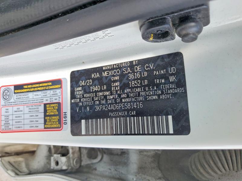 56187906 :رقم المزاد ، 3KPA24AD6PE581416 vin ، 2023 Kia Rio مزاد بيع