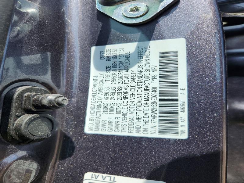 Продаж на аукціоні авто 2022 Honda Cr-v, vin: 7FARW2H53NE029460, номер лоту: 56657716