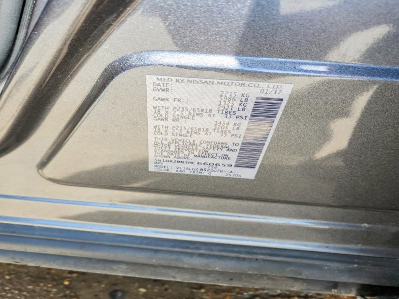 2017 Nissan Pathfinder მანქანა იყიდება აუქციონზე, vin: 5N1DR2MN3HC660659, აუქციონის ნომერი: 57747956