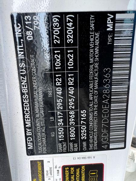 Aukcja sprzedaży 2014 Mercedes-benz Gl, vin: 4JGDF7DE0EA286363, numer aukcji: 56136056