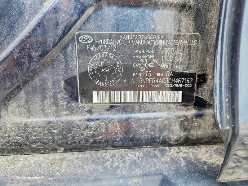 Aukcja sprzedaży 2012 Hyundai Sonata, vin: 5NPEB4AC3CH467162, numer aukcji: 56991376