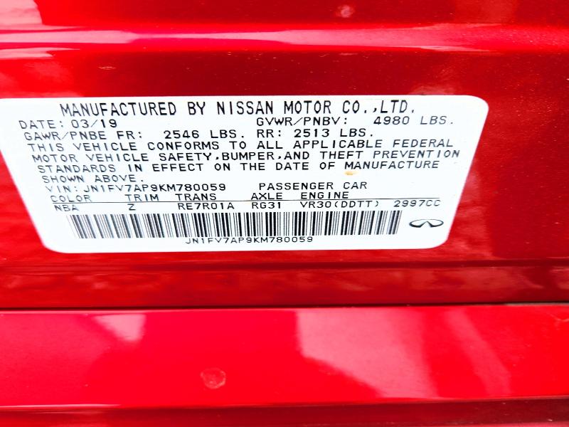 Продажа на аукционе авто 2019 Infiniti Q50, vin: JN1FV7AP9KM780059, номер лота: 56475796