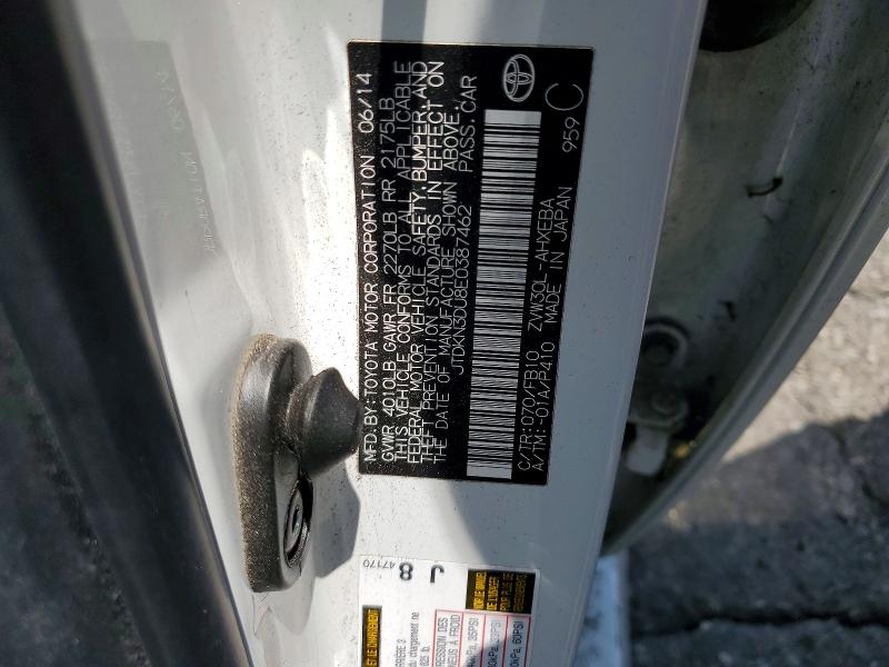 Продажа на аукционе авто 2014 Toyota Prius, vin: JTDKN3DU8E0387462, номер лота: 57364166