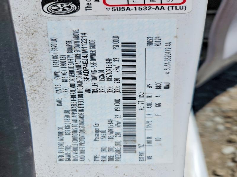 Продажа на аукционе авто 2018 Ford Fiesta, vin: 3FADP4EJ4JM112214, номер лота: 58850336