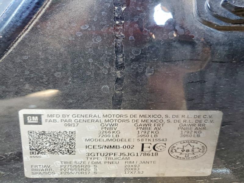 Продажа на аукционе авто 2018 Gmc Sierra, vin: 3GTU2PEJ5JG178618, номер лота: 56349606