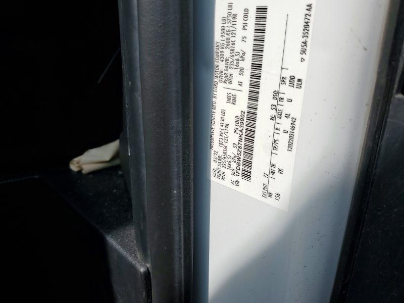2022 Ford Transit მანქანა იყიდება აუქციონზე, vin: 1FDBW5Z87NKA39902, აუქციონის ნომერი: 55892296