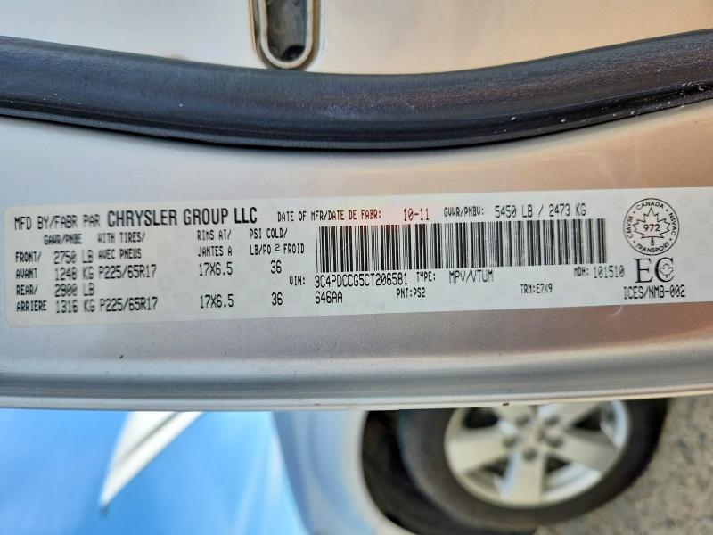 Продажа на аукционе авто 2012 Dodge Journey, vin: 3C4PDCCG5CT206581, номер лота: 57080446