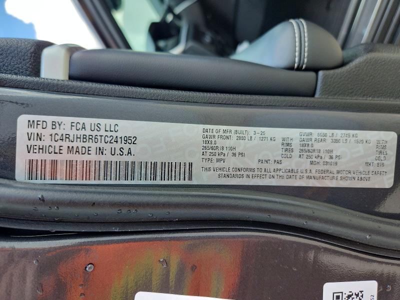 Продаж на аукціоні авто 2026 Jeep Grand Cherokee, vin: 1C4RJHBR6TC241952, номер лоту: 57505966