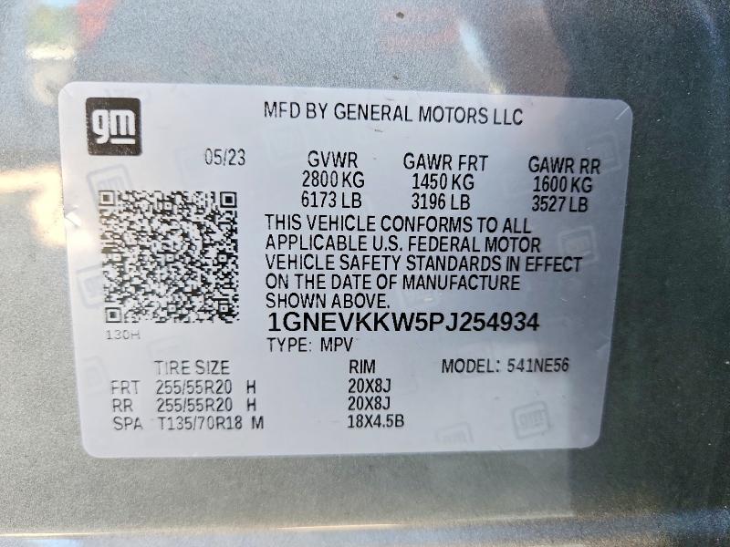 54962886 :رقم المزاد ، 1GNEVKKW5PJ254934 vin ، 2023 Chevrolet Traverse مزاد بيع