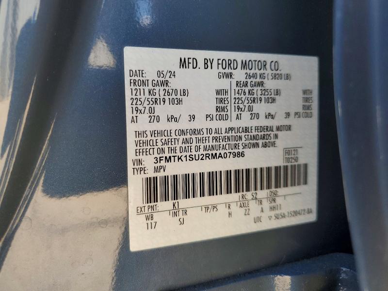 Продажа на аукционе авто 2024 Ford Mustang Mach-e, vin: 3FMTK1SU2RMA07986, номер лота: 56186096