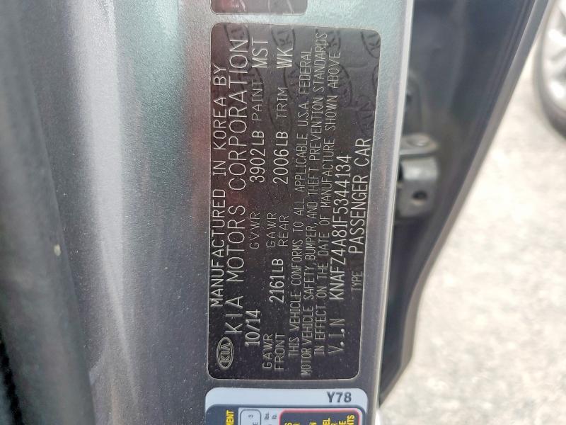 58162126 :رقم المزاد ، KNAFZ4A81F5344134 vin ، 2015 Kia Forte مزاد بيع
