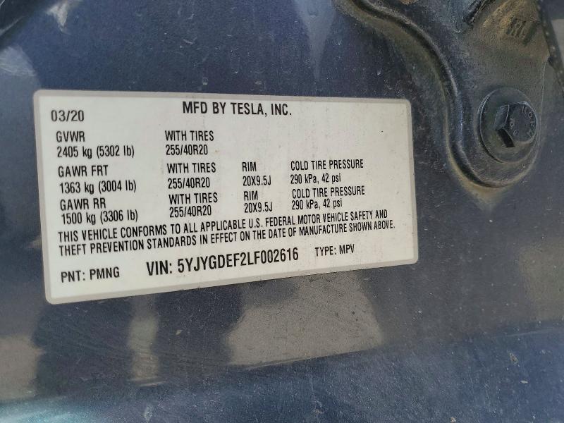 Aukcja sprzedaży 2020 Tesla Model Y, vin: 5YJYGDEF2LF002616, numer aukcji: 55706056