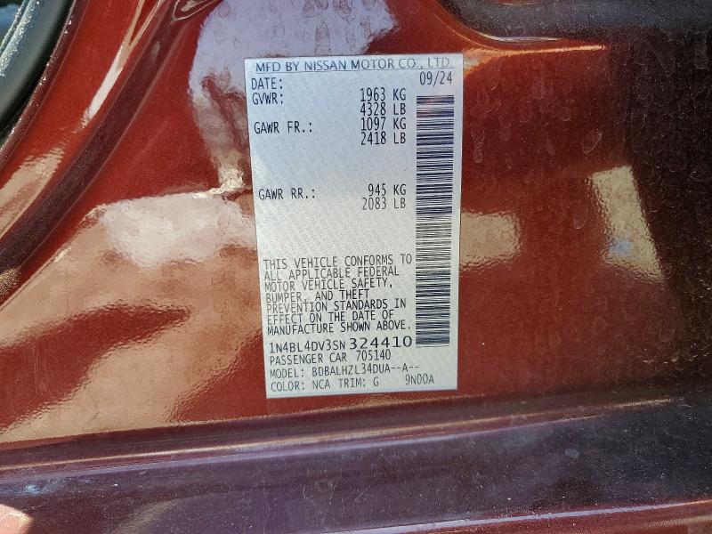 Продаж на аукціоні авто 2025 Nissan Altima, vin: 1N4BL4DV3SN324410, номер лоту: 56437806