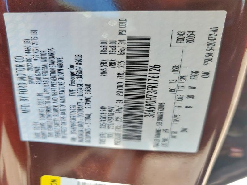 57207466 :رقم المزاد ، 3FA6P0H73FR176126 vin ، 2015 Ford Fusion مزاد بيع