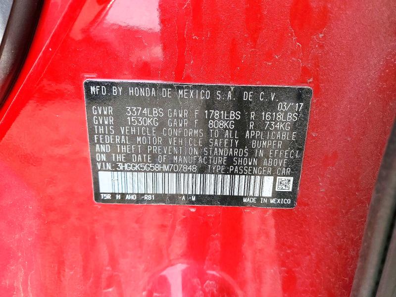 Продажа на аукционе авто 2017 Honda Fit, vin: 3HGGK5G58HM707848, номер лота: 55692036