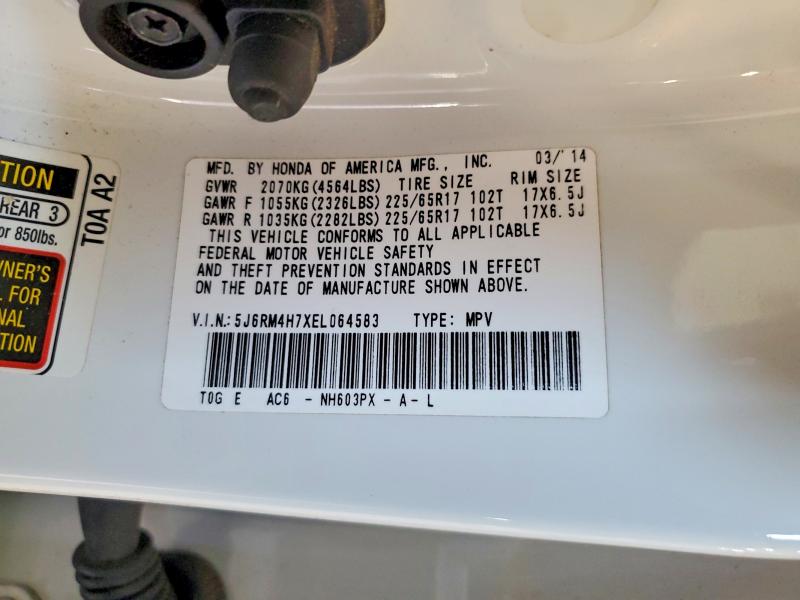 Продажа на аукционе авто 2014 Honda Cr-v, vin: 5J6RM4H7XEL064583, номер лота: 56399066