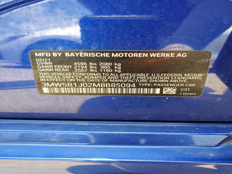 Продажа на аукционе авто 2021 Bmw 330i, vin: 3MW5R1J02M8B85094, номер лота: 59065716