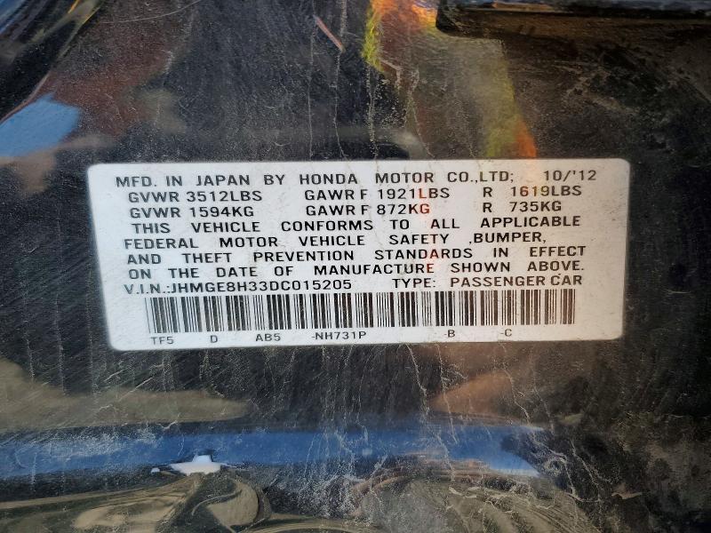 Продаж на аукціоні авто 2013 Honda Fit, vin: JHMGE8H33DC015205, номер лоту: 56417926