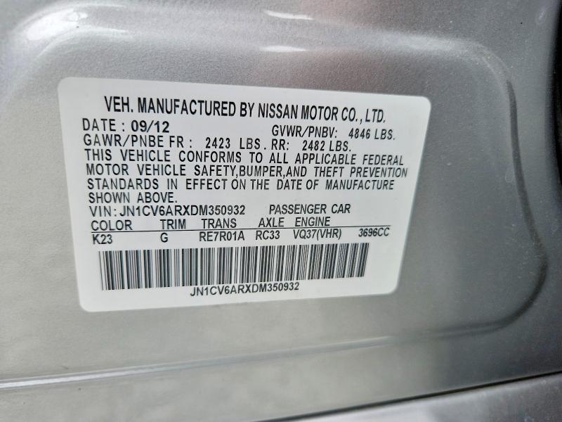 Aukcja sprzedaży 2013 Infiniti G37 Sedan, vin: JN1CV6ARXDM350932, numer aukcji: 55312606
