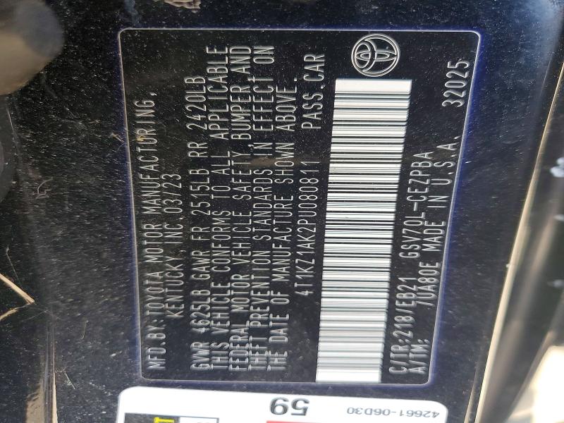 Aukcja sprzedaży 2023 Toyota Camry, vin: 4T1KZ1AK2PU080811, numer aukcji: 56298226