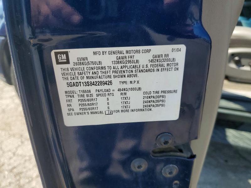 2004 Buick Rainier მანქანა იყიდება აუქციონზე, vin: 5GADT13S842289426, აუქციონის ნომერი: 59140286