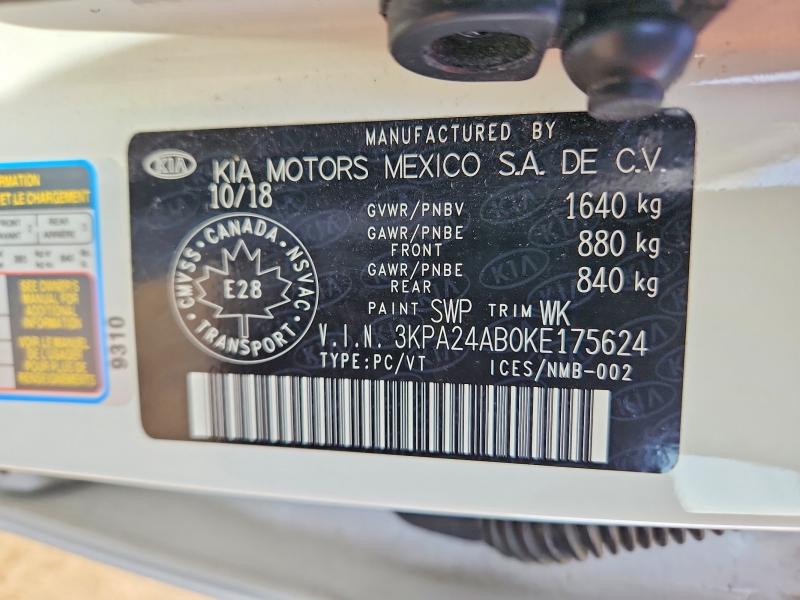 Aukcja sprzedaży 2019 Kia Rio, vin: 3KPA24AB0KE175624, numer aukcji: 56861126
