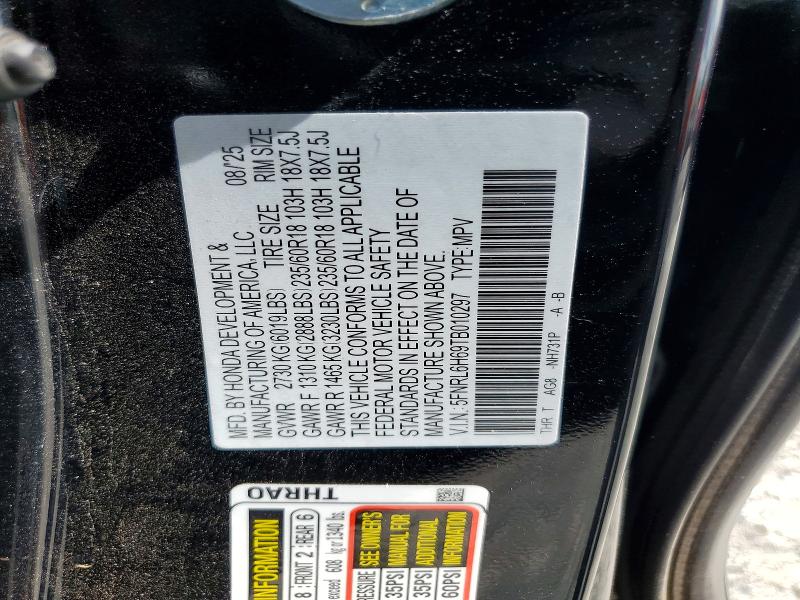 56714076 :رقم المزاد ، 5FNRL6H69TB010297 vin ، 2026 Honda Odyssey مزاد بيع