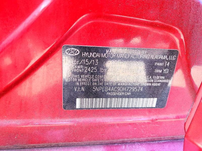 2013 Hyundai Sonata მანქანა იყიდება აუქციონზე, vin: 5NPEB4AC9DH729574, აუქციონის ნომერი: 56306646